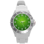 Fire Kindle Wallpaper Christmas Trees Round Plastic Sport Watch (L)
