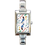 Guns Illustrations Rectangle Italian Charm Watch