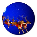 Holidays Christmas Deer Santa Claus Horns Round Mousepads