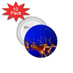 Holidays Christmas Deer Santa Claus Horns 1.75  Buttons (10 pack)