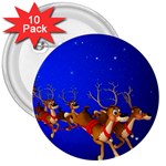 Holidays Christmas Deer Santa Claus Horns 3  Buttons (10 pack) 