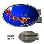 Holidays Christmas Deer Santa Claus Horns Money Clips (Oval) 
