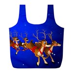 Holidays Christmas Deer Santa Claus Horns Full Print Recycle Bags (L) 