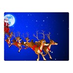 Holidays Christmas Deer Santa Claus Horns Double Sided Flano Blanket (Mini) 