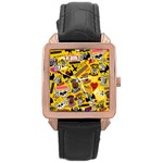 Lolzig Pattern Rose Gold Leather Watch 