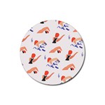 Olympics Swimming Sports Rubber Round Coaster (4 pack) 