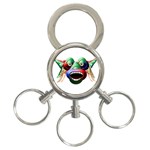 Futuristic Funny Monster Character Face 3-Ring Key Chains