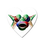 Futuristic Funny Monster Character Face Heart Magnet