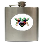 Futuristic Funny Monster Character Face Hip Flask (6 oz)