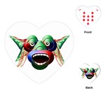 Futuristic Funny Monster Character Face Playing Cards (Heart) 