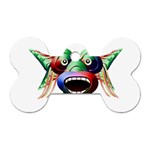 Futuristic Funny Monster Character Face Dog Tag Bone (One Side)