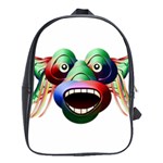 Futuristic Funny Monster Character Face School Bags(Large) 
