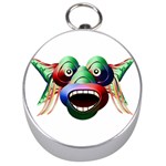 Futuristic Funny Monster Character Face Silver Compasses