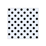 Polka Dots - Black on Pastel Blue Satin Bandana Scarf