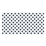 Polka Dots - Black on Pastel Blue Satin Shawl