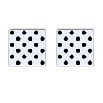 Polka Dots - Black on Pastel Blue Cufflinks (Square)