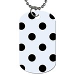Polka Dots - Black on Pastel Blue Dog Tag (One Side)