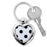 Polka Dots - Black on Pastel Blue Key Chain (Heart)