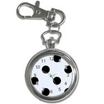Polka Dots - Black on Pastel Blue Key Chain Watch