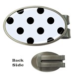 Polka Dots - Black on Pastel Blue Money Clip (Oval)