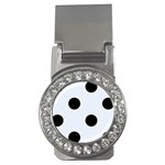 Polka Dots - Black on Pastel Blue Money Clip (CZ)