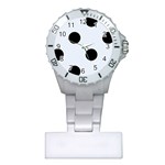 Polka Dots - Black on Pastel Blue Nurses Watch
