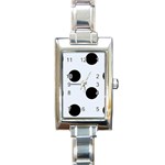 Polka Dots - Black on Pastel Blue Rectangle Italian Charm Watch