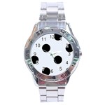 Polka Dots - Black on Pastel Blue Stainless Steel Analogue Watch