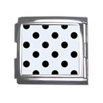 Polka Dots - Black on Pastel Blue Mega Link Italian Charm (18mm)
