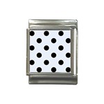Polka Dots - Black on Pastel Blue Italian Charm (13mm)
