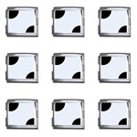 Polka Dots - Black on Pastel Blue Mega Link Italian Charm (9 pack)