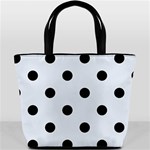 Polka Dots - Black on Pastel Blue Bucket Bag