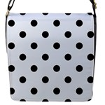 Polka Dots - Black on Pastel Blue Flap Closure Messenger Bag (S)