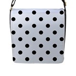 Polka Dots - Black on Pastel Blue Flap Closure Messenger Bag (L)