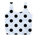 Polka Dots - Black on Pastel Blue Full Print Recycle Bag (L)