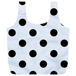 Polka Dots - Black on Pastel Blue Full Print Recycle Bag (XL)