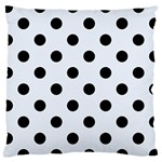 Polka Dots - Black on Pastel Blue Large Cushion Case (One Side)