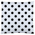 Polka Dots - Black on Pastel Blue Large Flano Cushion Case (One Side)