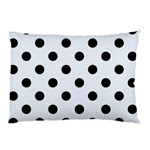Polka Dots - Black on Pastel Blue Pillow Case (Two Sides)