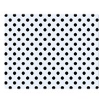 Polka Dots - Black on Pastel Blue Double Sided Flano Blanket (Large)