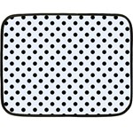Polka Dots - Black on Pastel Blue Fleece Blanket (Mini)