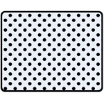 Polka Dots - Black on Pastel Blue Fleece Blanket (Medium) (One Side)