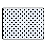 Polka Dots - Black on Pastel Blue Fleece Blanket (Small) (One Side)