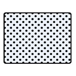 Polka Dots - Black on Pastel Blue Double Sided Fleece Blanket (Small) (Two Sides)