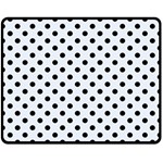Polka Dots - Black on Pastel Blue Double Sided Fleece Blanket (Medium) (Two Sides)