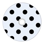 Polka Dots - Black on Pastel Blue CD Wall Clock