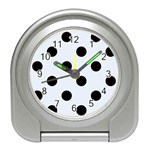 Polka Dots - Black on Pastel Blue Desk Alarm Clock
