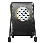 Polka Dots - Black on Pastel Blue Pen Holder Desk Clock