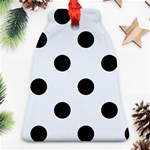 Polka Dots - Black on Pastel Blue Ornament (Bell)