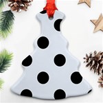 Polka Dots - Black on Pastel Blue Ornament (Christmas Tree)